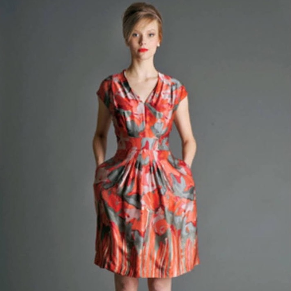 Banana Republic 100% Silk Watercolor Dress
